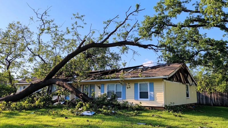 Uprooted Tree in Yard